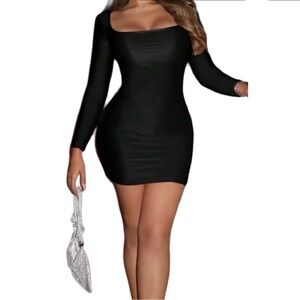 Elegant Black Long Sleeve Dress